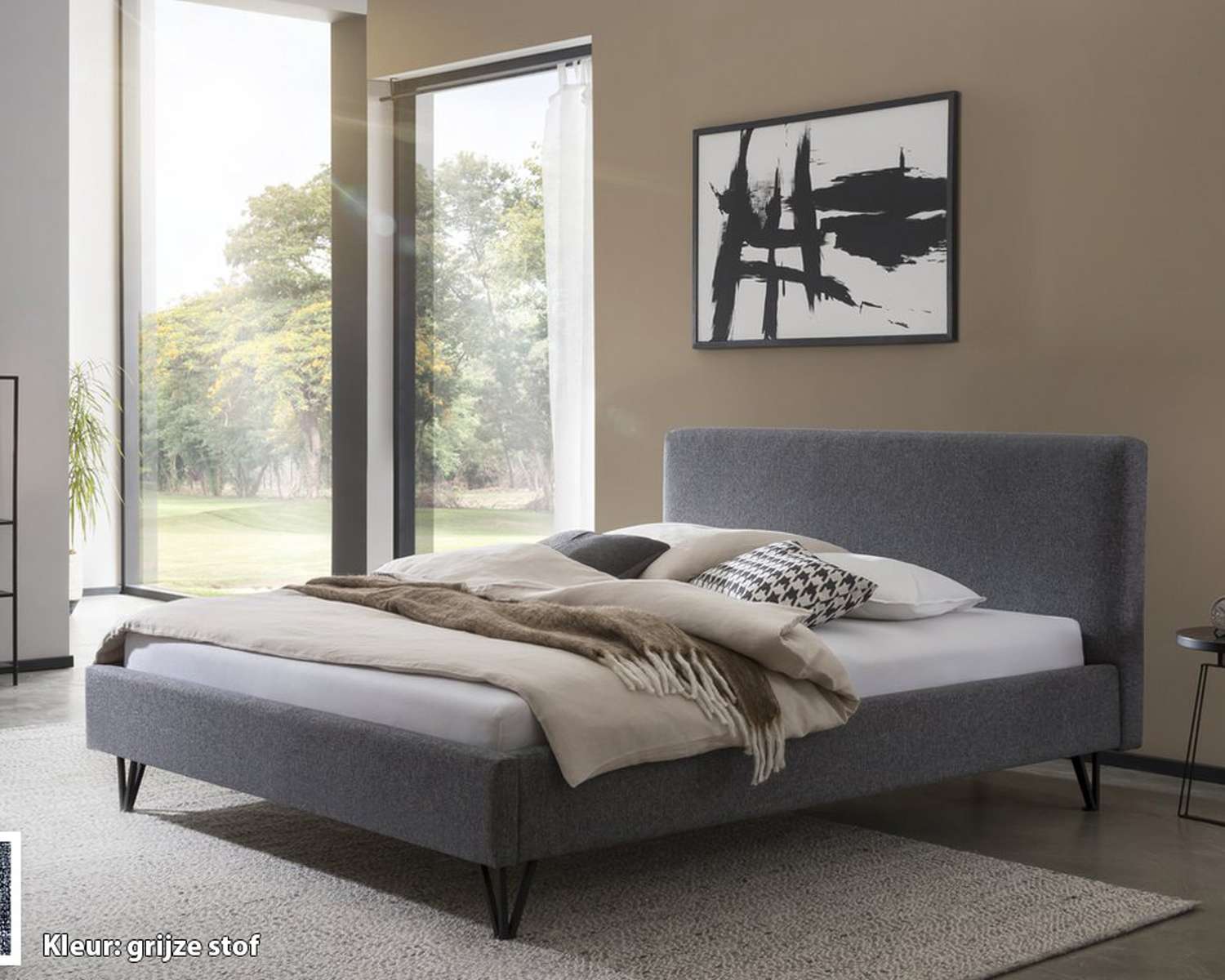 Stoffen bed grijs Stoffen bed grijs