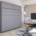 Opklapbed 160x200 grijs dicht