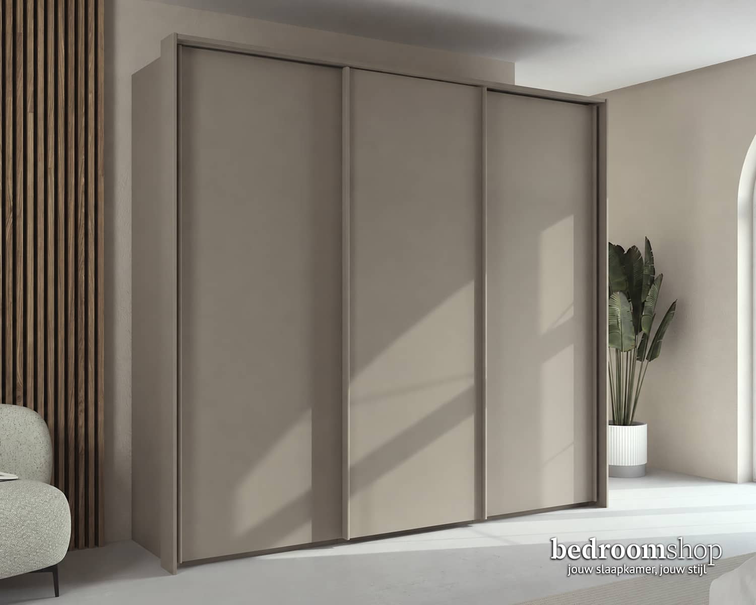 3-deurs kledingkast fango taupe 3-deurs kledingkast fango taupe